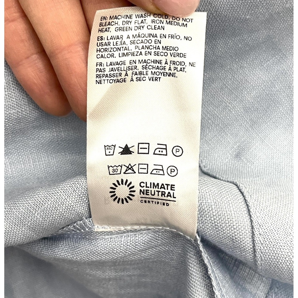 New! REFORMATION 100% Linen Elastic Waist Mini Circle Skirt Light Blue 6 - Picture 7 of 12